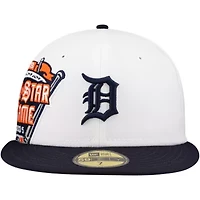 MLB White/Navy Detroit Tigers Major Sidepatch 59FIFTY Fitted Hat