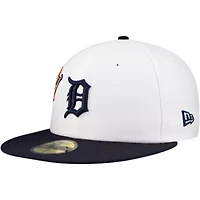 MLB White/Navy Detroit Tigers Major Sidepatch 59FIFTY Fitted Hat