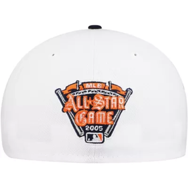 MLB White/Navy Detroit Tigers Major Sidepatch 59FIFTY Fitted Hat