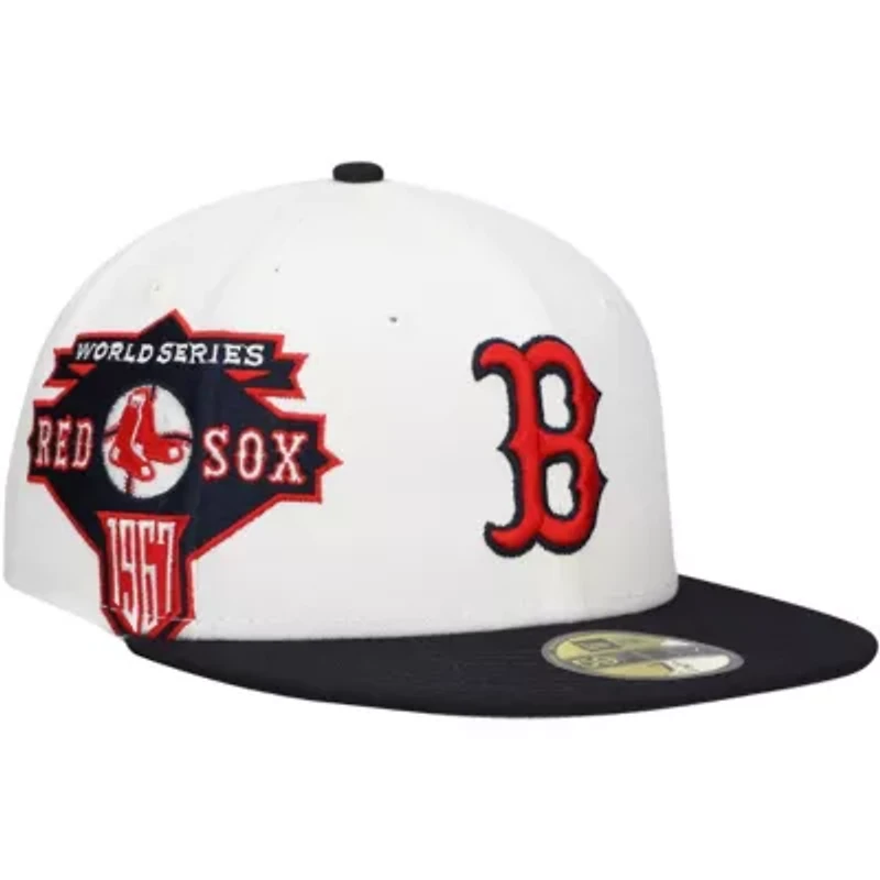 Boston Red Sox MLB White/Navy Major Sidepatch 59FIFTY Fitted Hat