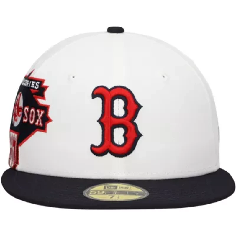 Boston Red Sox MLB White/Navy Major Sidepatch 59FIFTY Fitted Hat