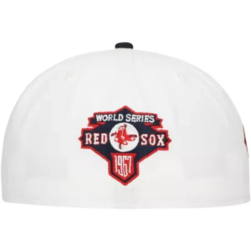 Boston Red Sox MLB White/Navy Major Sidepatch 59FIFTY Fitted Hat