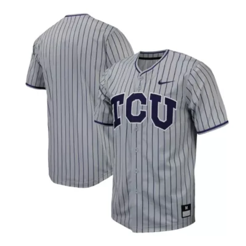 NCAA Nike TCU Horned Frogs Pinstripe Replica Baseball Jersey