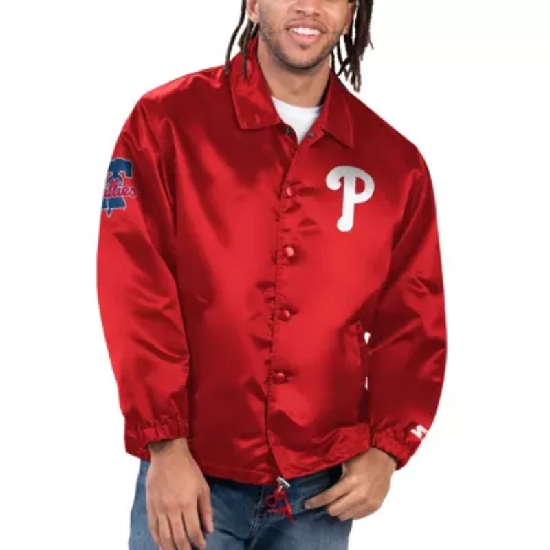 MLB Philadelphia Phillies Option Route Satin Full-Snap Jacket