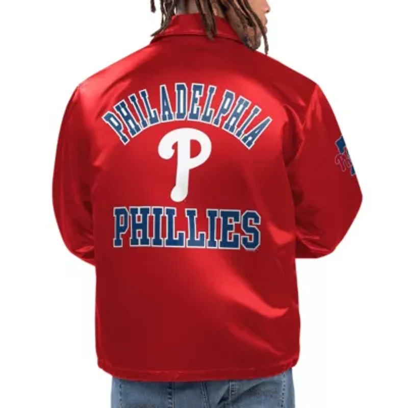 MLB Philadelphia Phillies Option Route Satin Full-Snap Jacket
