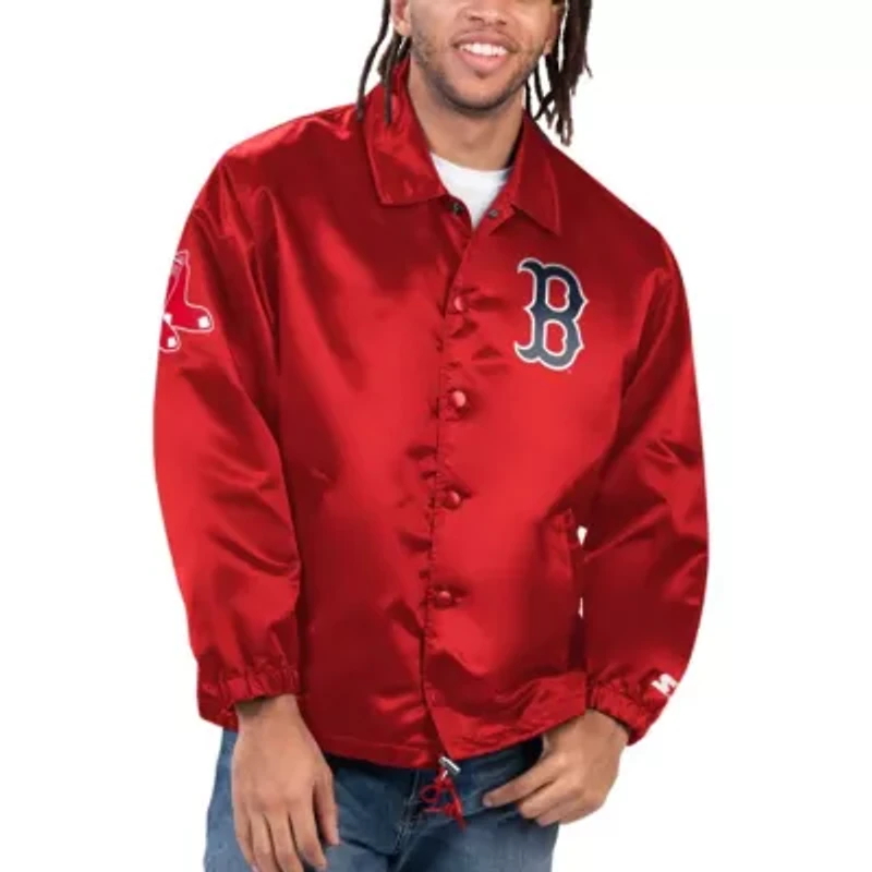 Boston Red Sox MLB Option Route Satin Full-Snap Jacket