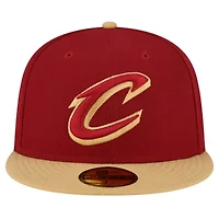 NBA Wine/Gold Cleveland Cavaliers 2-Tone 59FIFTY Fitted Hat