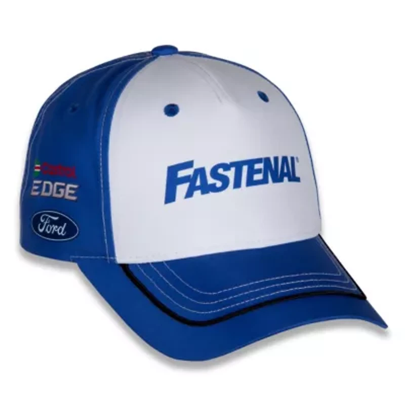 NASCAR White/Blue Chris Buescher Fastenal Uniform Adjustable Hat