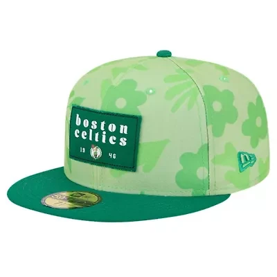 NBA Kelly Boston Celtics Palm Fronds 2-Tone 59FIFTY Fitted Hat