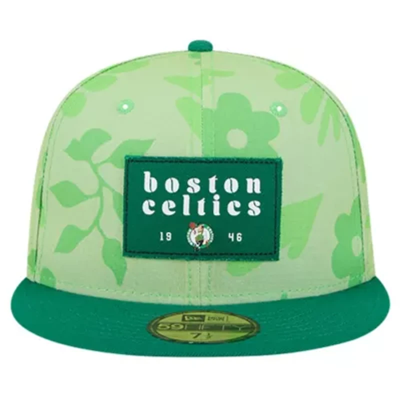 NBA Kelly Boston Celtics Palm Fronds 2-Tone 59FIFTY Fitted Hat