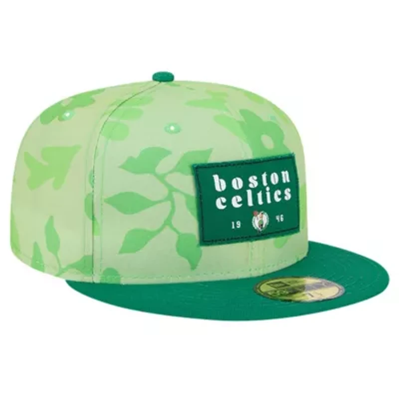 NBA Kelly Boston Celtics Palm Fronds 2-Tone 59FIFTY Fitted Hat