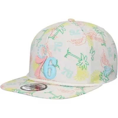 NBA Philadelphia 76ers Palm Trees and Waves Golfer Adjustable Hat