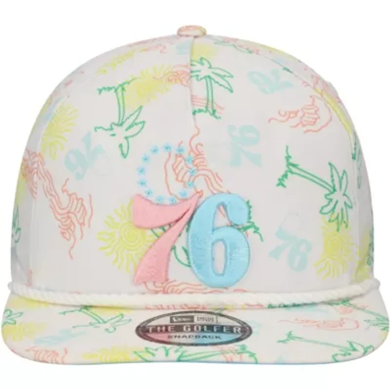 NBA Philadelphia 76ers Palm Trees and Waves Golfer Adjustable Hat