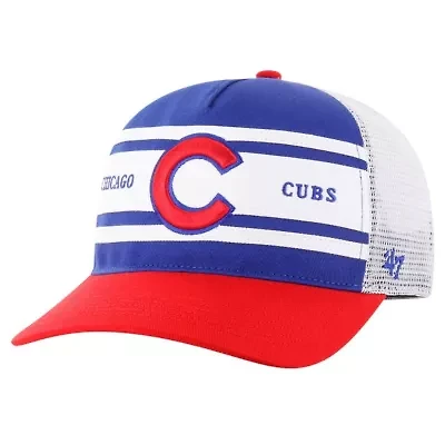 MLB Chicago Cubs Gridiron Super Stripe Relaxed Trucker Hitch Adjustable Hat