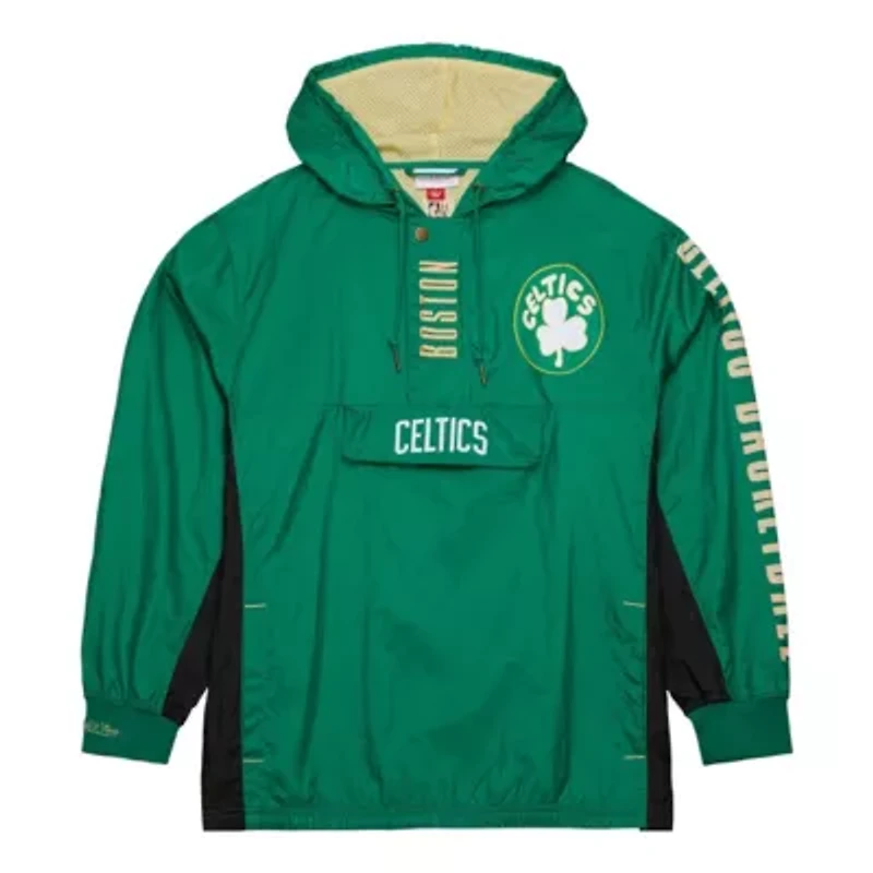 NBA Kelly Boston Celtics Big & Tall Hardwood Classics Team OG 2.0 Anorak Hoodie Quarter-Zip Windbreaker Jacket