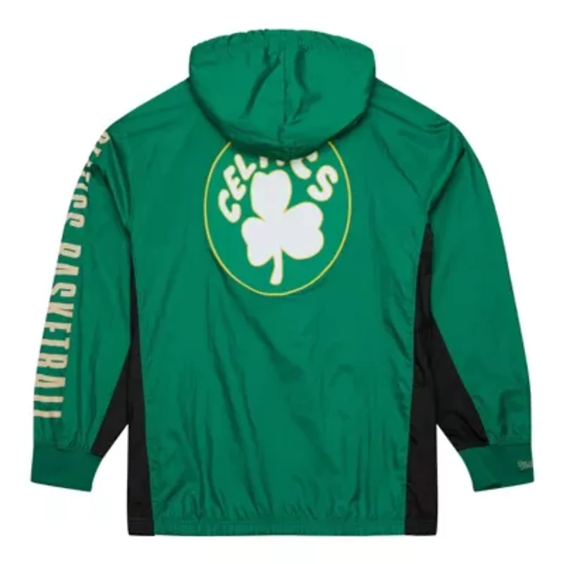 NBA Kelly Boston Celtics Big & Tall Hardwood Classics Team OG 2.0 Anorak Hoodie Quarter-Zip Windbreaker Jacket