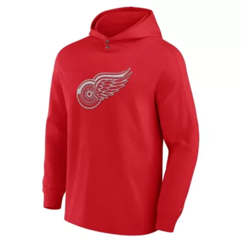 NHL Fanatics Detroit Wings Elements Blaze Tri-Blend Long Sleeve Hoodie T-Shirt