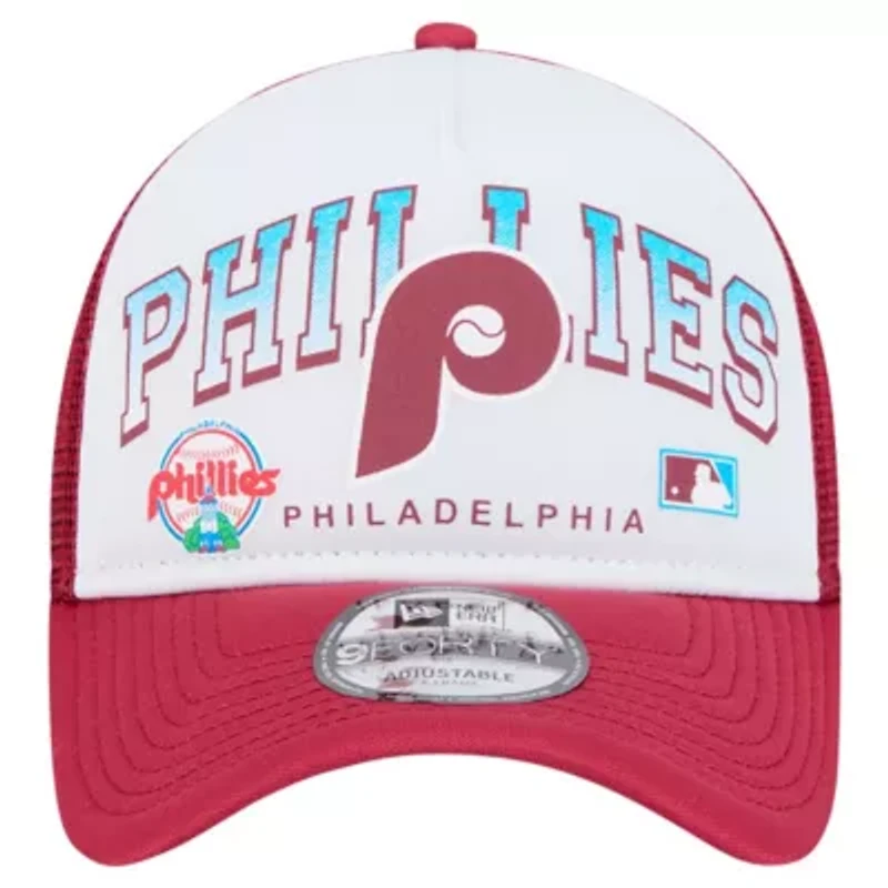 MLB Philadelphia Phillies Retro Wordmark 9FORTY A-Frame Trucker Adjustable Hat