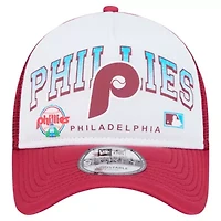 MLB Philadelphia Phillies Retro Wordmark 9FORTY A-Frame Trucker Adjustable Hat