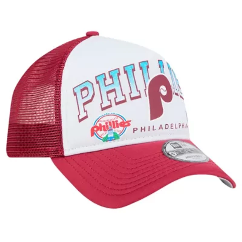 MLB Philadelphia Phillies Retro Wordmark 9FORTY A-Frame Trucker Adjustable Hat