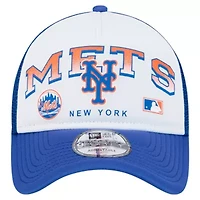 MLB New York Mets Retro Wordmark 9FORTY A-Frame Trucker Adjustable Hat