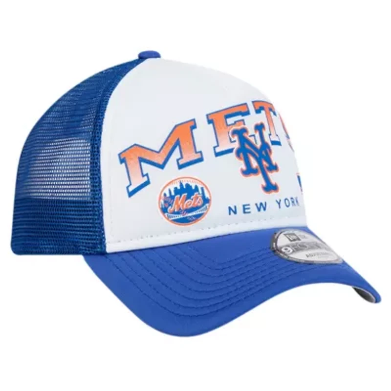 MLB New York Mets Retro Wordmark 9FORTY A-Frame Trucker Adjustable Hat