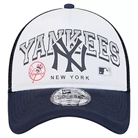 MLB New York Yankees Retro Wordmark 9FORTY A-Frame Trucker Adjustable Hat