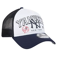 MLB New York Yankees Retro Wordmark 9FORTY A-Frame Trucker Adjustable Hat