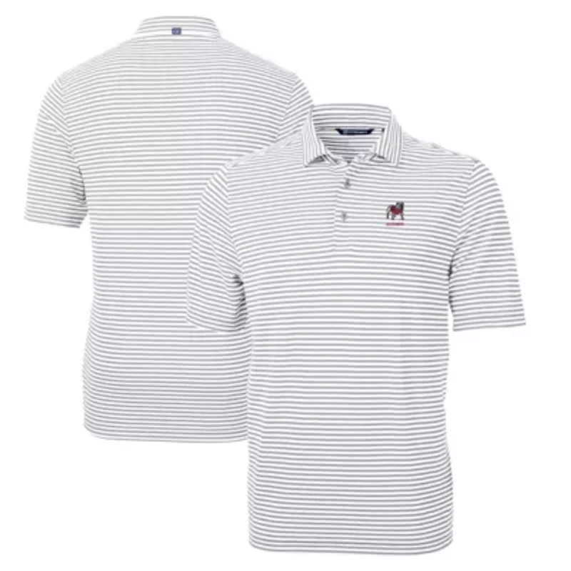 NCAA Georgia Bulldogs Alumni Logo Virtue Eco Pique Stripe Recycled Polo