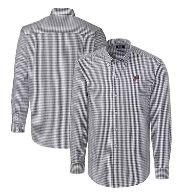 NCAA Georgia Bulldogs Alumni Logo Easy Care Stretch Gingham Dress Shirt