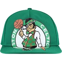 NBA Kelly Boston Celtics Oversized Puff Print Logo Golfer Snapback Hat