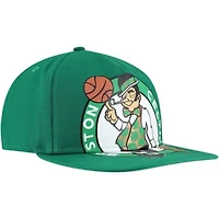 NBA Kelly Boston Celtics Oversized Puff Print Logo Golfer Snapback Hat