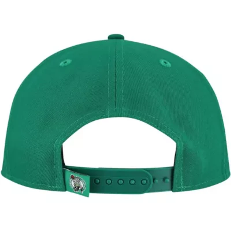 NBA Kelly Boston Celtics Oversized Puff Print Logo Golfer Snapback Hat