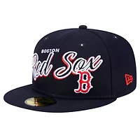 Boston Red Sox MLB Script Sided 59FIFTY Fitted Hat