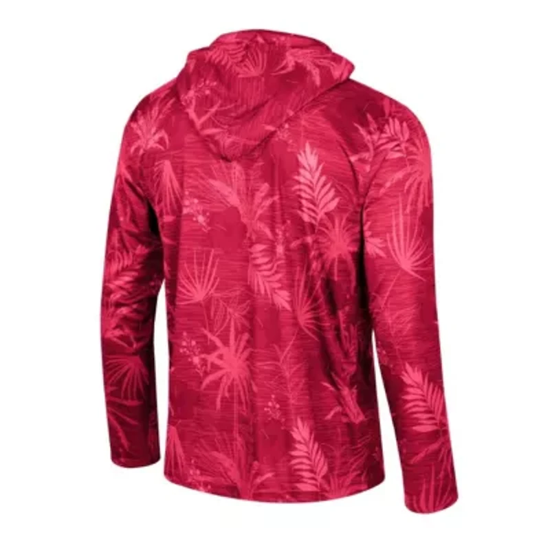 Alabama Crimson Tide NCAA Palms Printed Lightweight Quarter-Zip Hooded Top