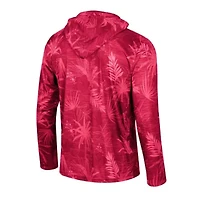 Alabama Crimson Tide NCAA Palms Printed Lightweight Quarter-Zip Hooded Top