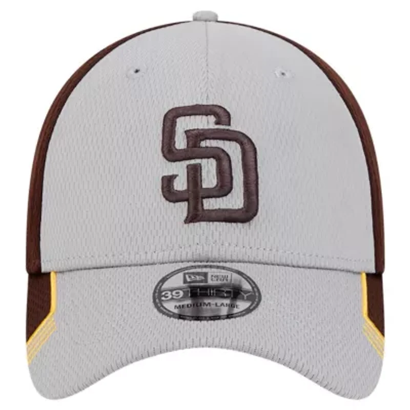 MLB Gray/Brown San Diego Padres Visor Trim 39THIRTY Flex Hat