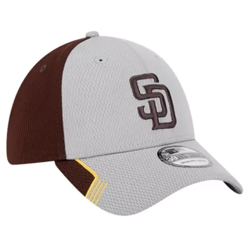 MLB Gray/Brown San Diego Padres Visor Trim 39THIRTY Flex Hat