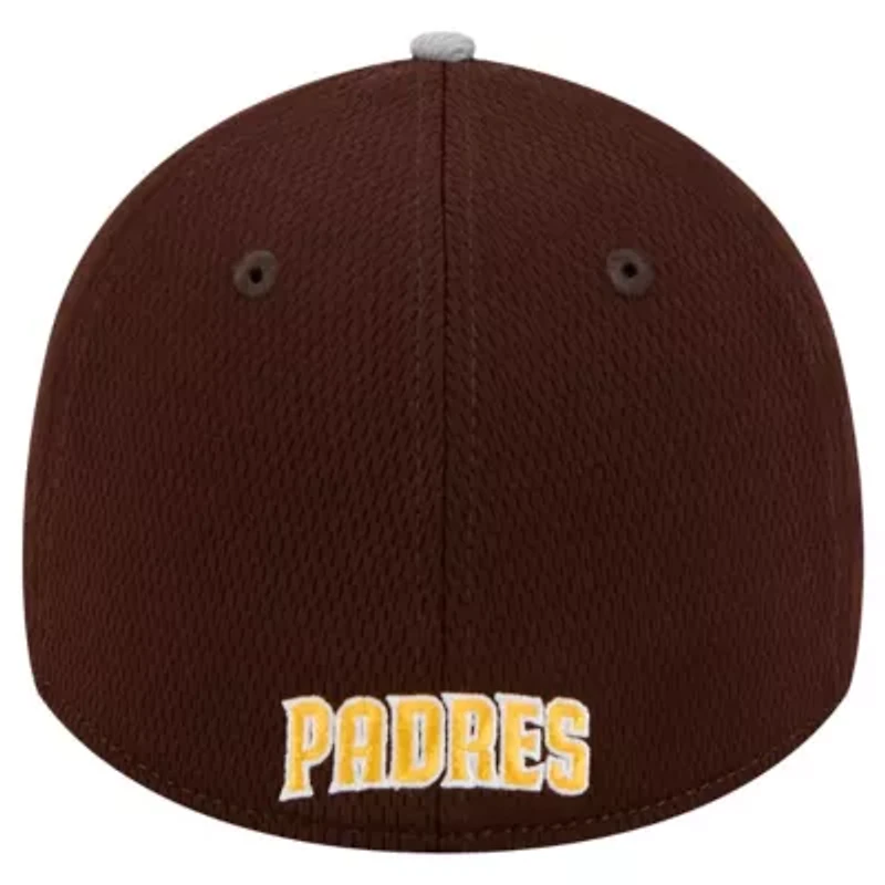 MLB Gray/Brown San Diego Padres Visor Trim 39THIRTY Flex Hat