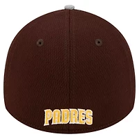 MLB Gray/Brown San Diego Padres Visor Trim 39THIRTY Flex Hat