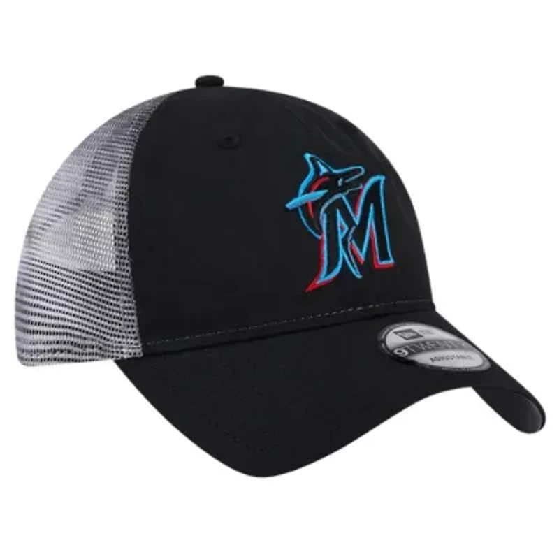 MLB Miami Marlins Team Slick Trucker 9TWENTY Adjustable Hat