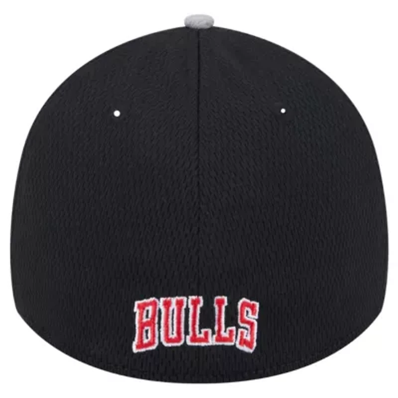 NBA Gray/Black Chicago Bulls Active Trim 39THIRTY Flex Hat