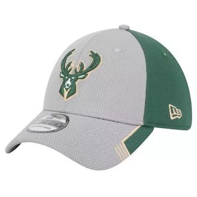 NBA Gray/Hunter Milwaukee Bucks Active Trim 39THIRTY Flex Hat