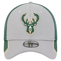 NBA Gray/Hunter Milwaukee Bucks Active Trim 39THIRTY Flex Hat
