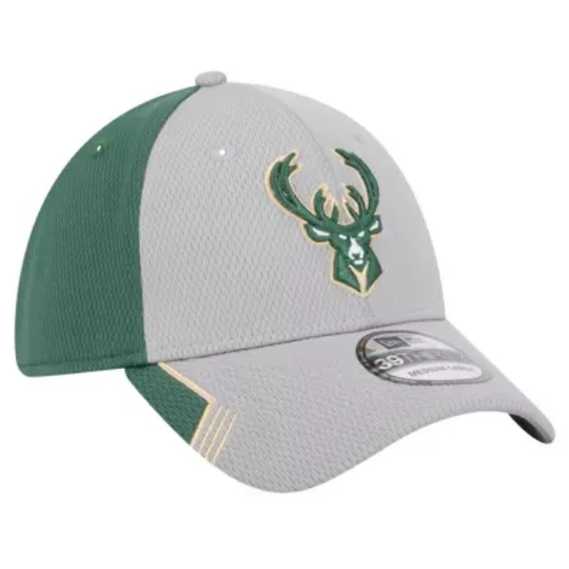 NBA Gray/Hunter Milwaukee Bucks Active Trim 39THIRTY Flex Hat