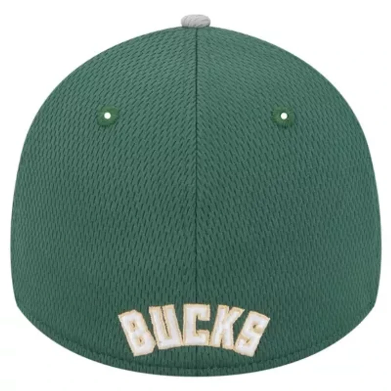 NBA Gray/Hunter Milwaukee Bucks Active Trim 39THIRTY Flex Hat