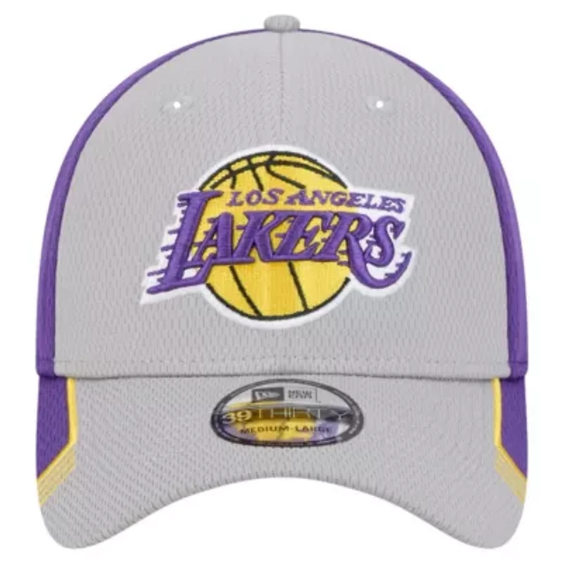 NBA Gray/Purple Los Angeles Lakers Active Trim 39THIRTY Flex Hat