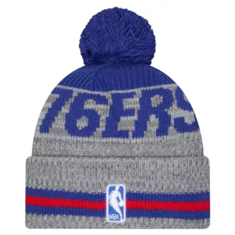 NBA Philadelphia 76ers Sport Night Runner Cuffed Knit Hat with Pom
