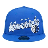 NBA Dallas Mavericks Sport Night Script Sided 59FIFTY Fitted Hat