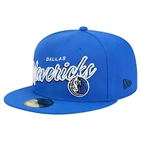 NBA Dallas Mavericks Sport Night Script Sided 59FIFTY Fitted Hat
